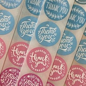 40 Small Thank You Stickers! (Quarter Size)